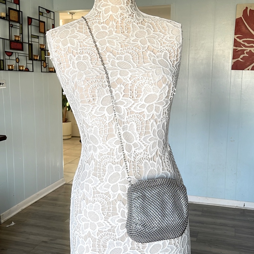 NWOT Payless silver beaded mini crossbody bag